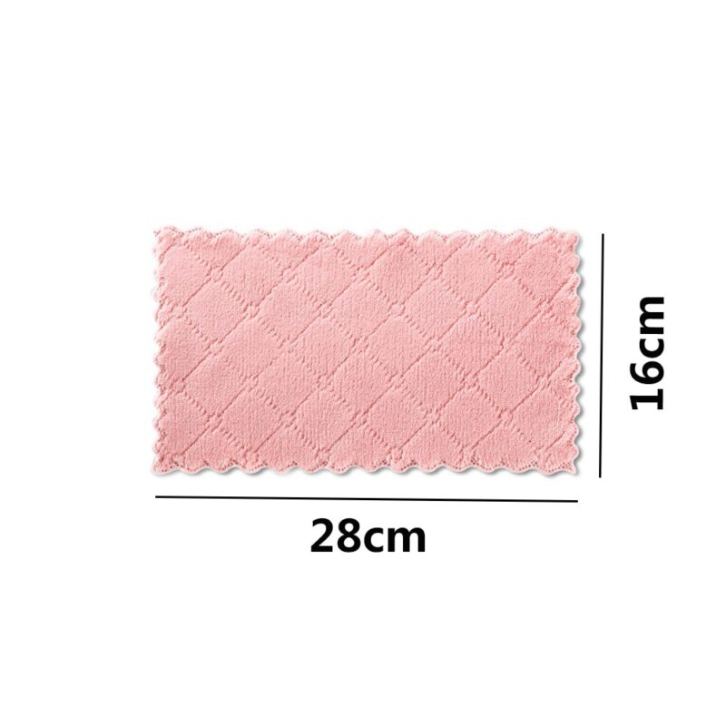 1/5pcs Is Cheaper Double-layer Absorbent Microfiber Kitchen Dish Cloth Non-stick Oil Household Cleaning Wiping Towel Kichen Tool - Image 2