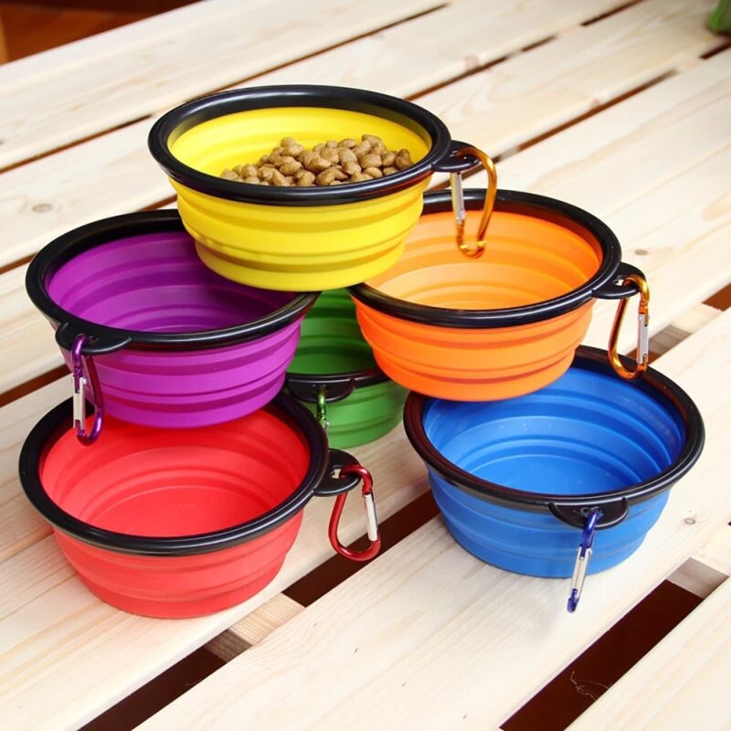 1000ML Silicone Dog Feeder Bowl With Carabiner Folding Cat Bowl Travel Dog Feeding Supplies Food Water Container Pet Accessories - Image 5