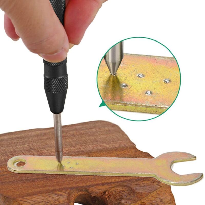 1PC Super Strong Automatic Centre Punch and Adjustable Spring Loaded Metal Drill Tool HOME and Woodworking Accessory - Image 3