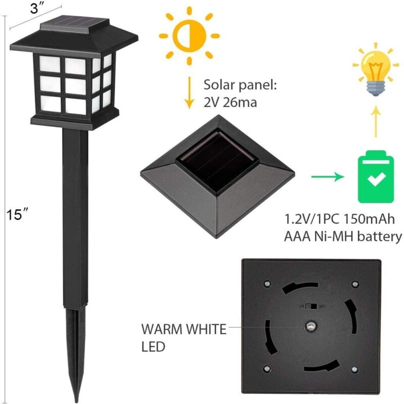 2/4/6/8pcs Led Solar Pathway Lights Waterproof Outdoor Solar Lamp for Garden/Landscape/Yard/Patio/Driveway/Walkway Lighting - Image 2