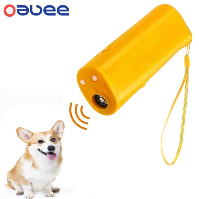 3 in 1 Dog Anti Barking Device Ultrasonic Dog Repeller Stop Bark Control Training Supplies With LED Flashlight