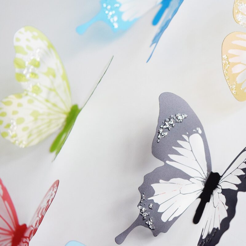 36pcs 3D Crystal Butterfly Wall Stickers Creative Butterflies with Diamond Home Decor Kids Room Decoration Art Wall Decals - Image 5