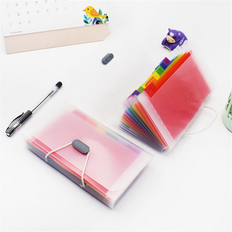 A6 Plastic Portable File Folder Extension Wallet Bill Receipt File Sorting Organizer Office Storage Bag Folders Filing Products - Image 2