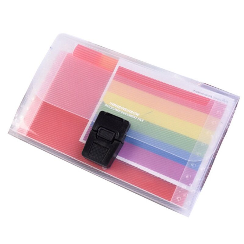 A6 Plastic Portable File Folder Extension Wallet Bill Receipt File Sorting Organizer Office Storage Bag Folders Filing Products - Image 5