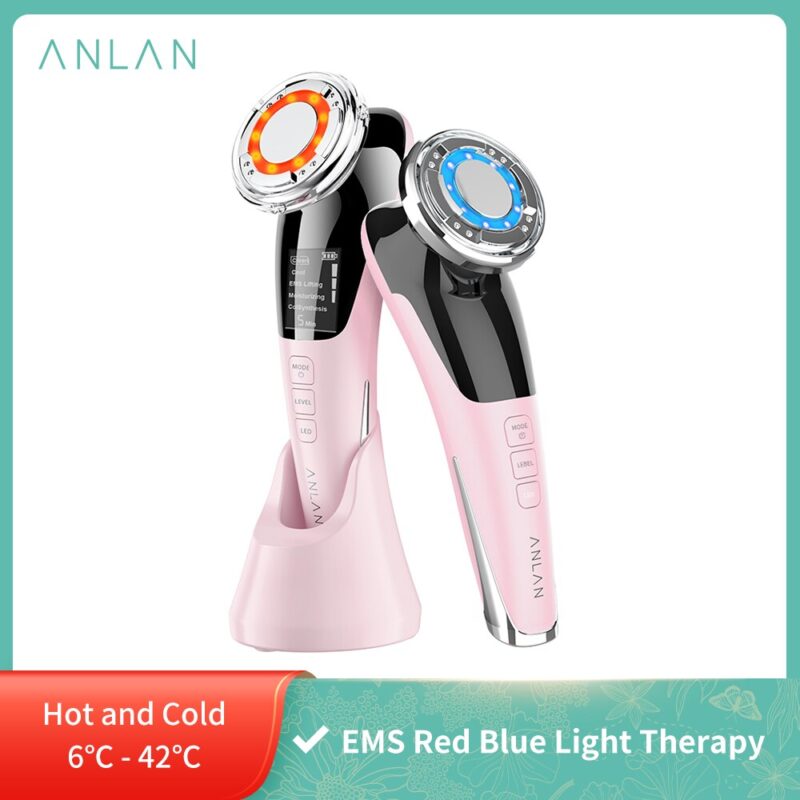 ANLAN EMS Facial Massager LED Light Therapy Wrinkle Removal Skin Tightening Hot Cool Treatment Skin Rejuvenation Beauty Device