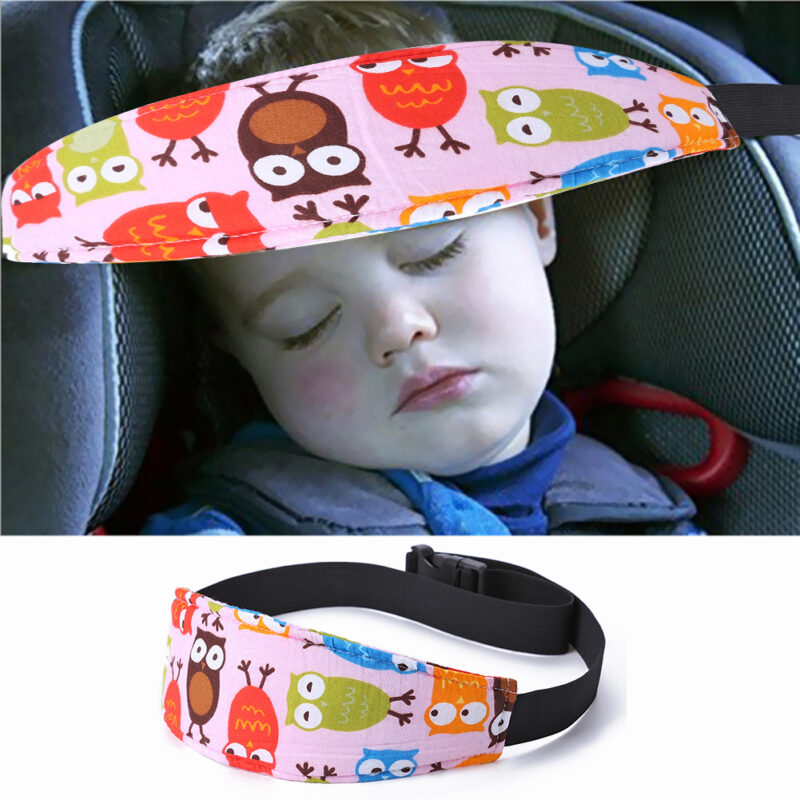 Adjustable Baby Sleep Head Holder Belt Car Seat Stroller Head Support Fixed Band Cartoon Travel Pillow Safety Fix Positioner