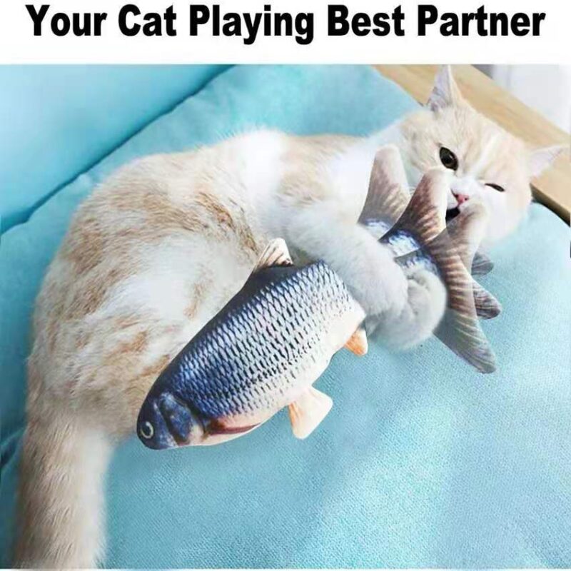 Cat USB Charger Toy Fish Interactive Electric floppy Fish Cat toy Realistic Pet Cats Chew Bite Toys Pet Supplies Cats dog toy - Image 5