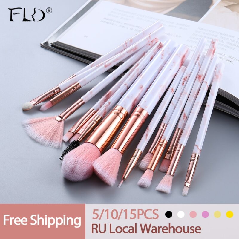 FLD 5/15Pcs Makeup Brushes Tool Set Cosmetic Powder Eye Shadow Foundation Blush Blending Beauty Make Up Brush Maquiagem