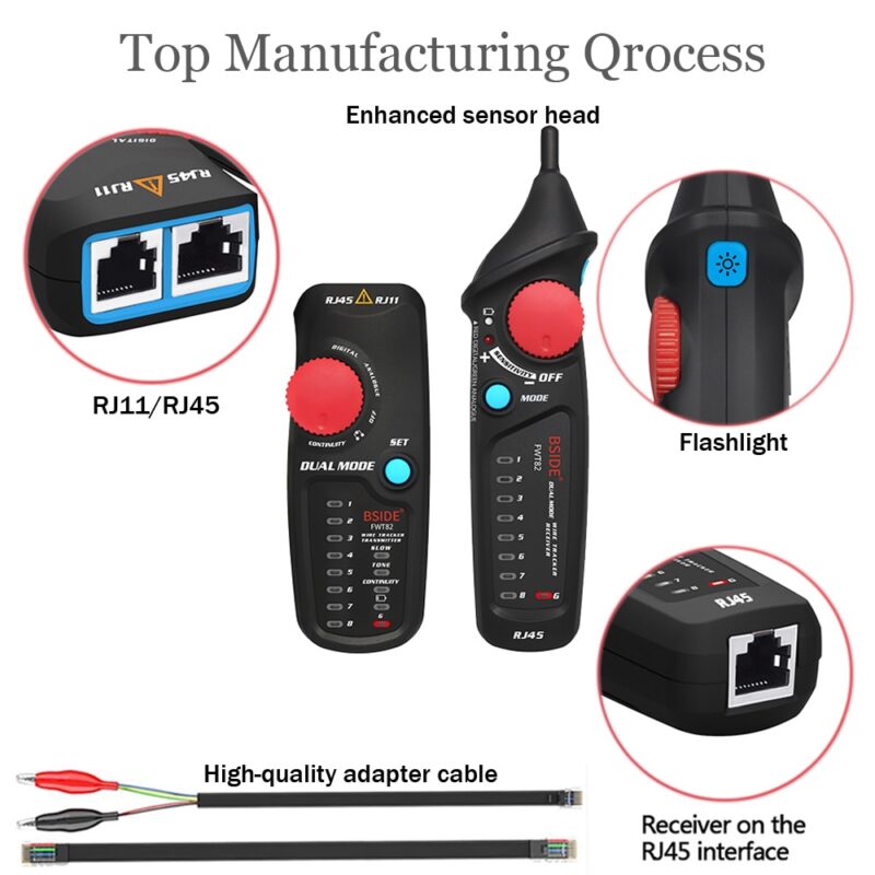 Network Cable Tracker Wire Tester BSIDE FWT82/81 Professional RJ45 RJ11 Telephone Toner Ethernet LAN Tracer Detector Line Finder - Image 6