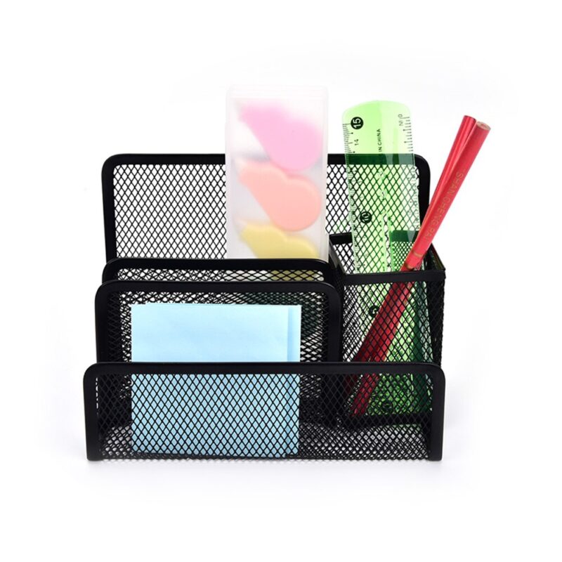 New Product Multifunctional Pen Holder Stationery File Paper Storage Box Storage Collection School Office Supplies Metal Grid - Image 5