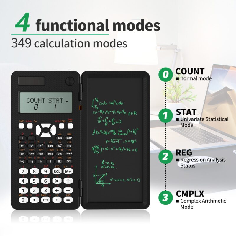 Scientific Calculator With Writing Tablet 991MS 349 Functions Engineering Financial calculator For School Students Office Solar - Image 3