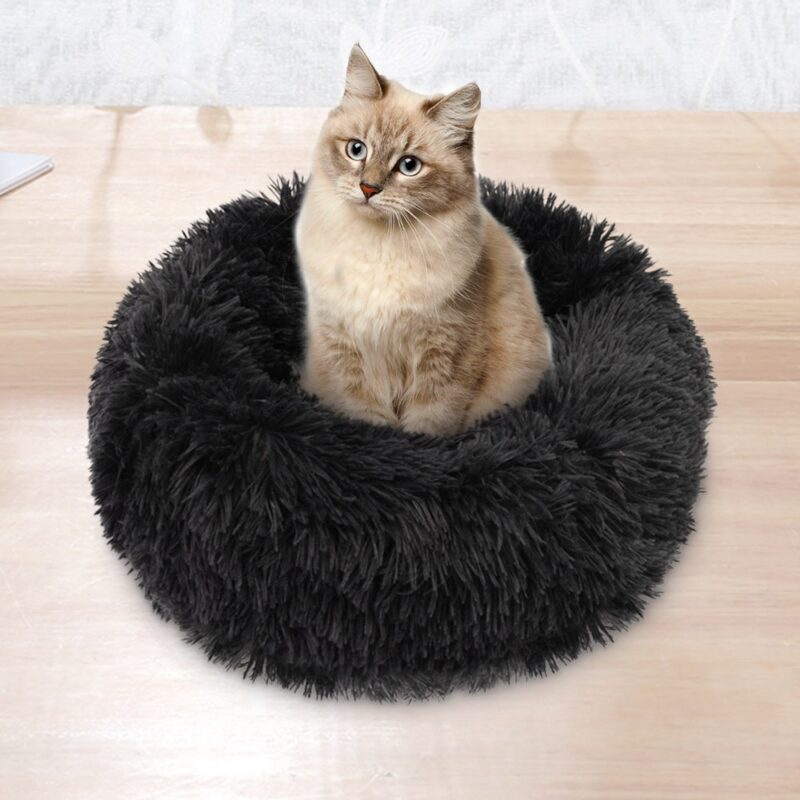 Super Soft Long Plush Warm Pet Mat Cute Lightweight Kennel Cat Sleeping Basket Bed Round Fluffy Comfortable Touch Pet Products - Image 3