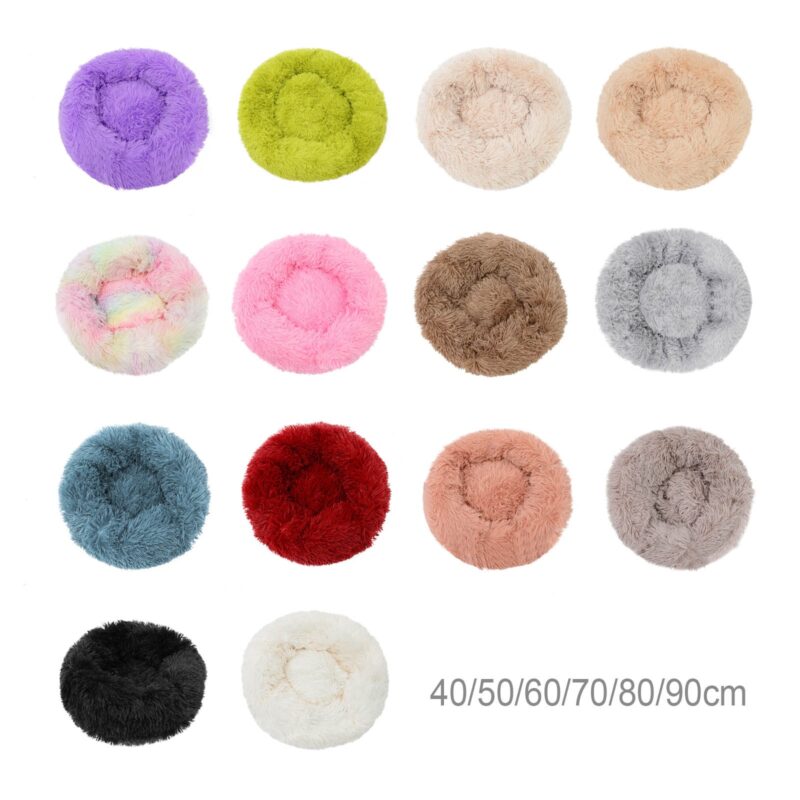 Super Soft Long Plush Warm Pet Mat Cute Lightweight Kennel Cat Sleeping Basket Bed Round Fluffy Comfortable Touch Pet Products - Image 5