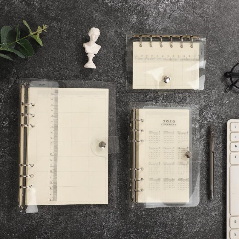 Transparent loose leaf binder loose strap loose leaf inner core  A6 A7 note book journal a5 planner office supplies - Image 2