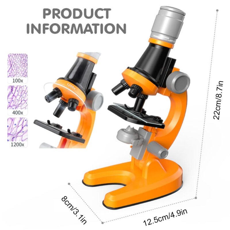 Zoom Microscope Biology Lab LED 1200x School Children Science Experiment Kit Education Scientific Toys Gifts For Child Scientist - Image 4